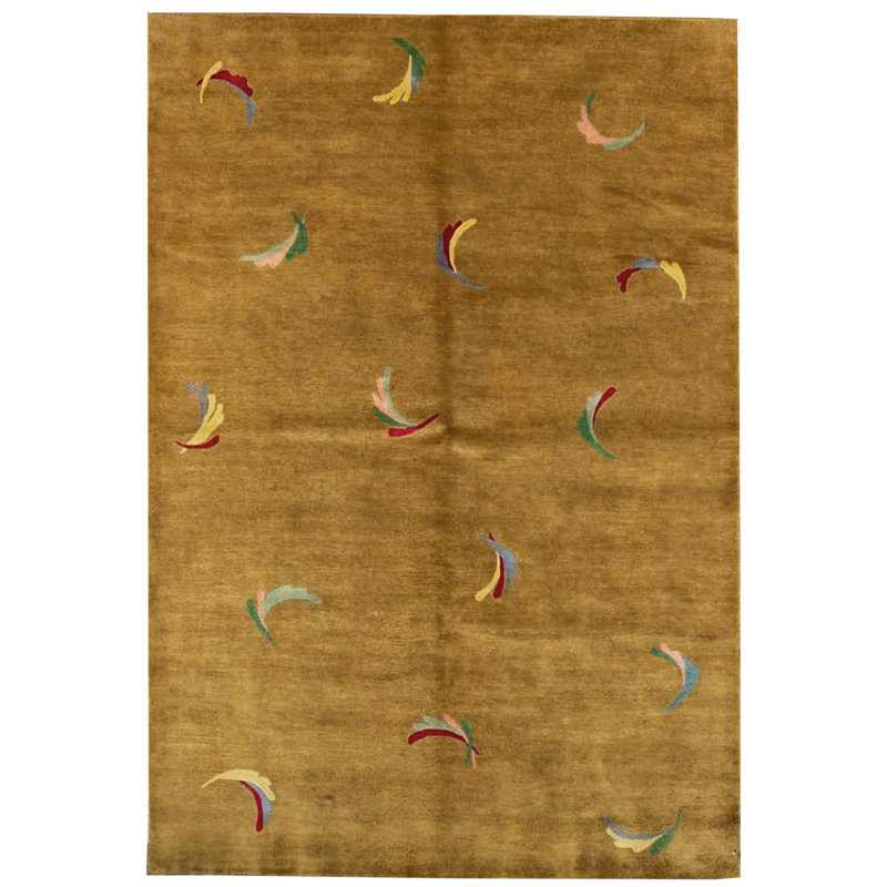 Hand-Knotted High-Quality Gold Area Rug