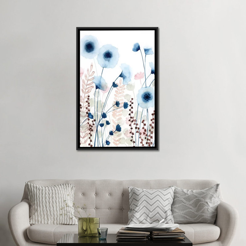 " Sweet Flower Field II " by Grace Popp, 26" H x 18" W x 1.5" D, Black Framed Canvas, No Mat