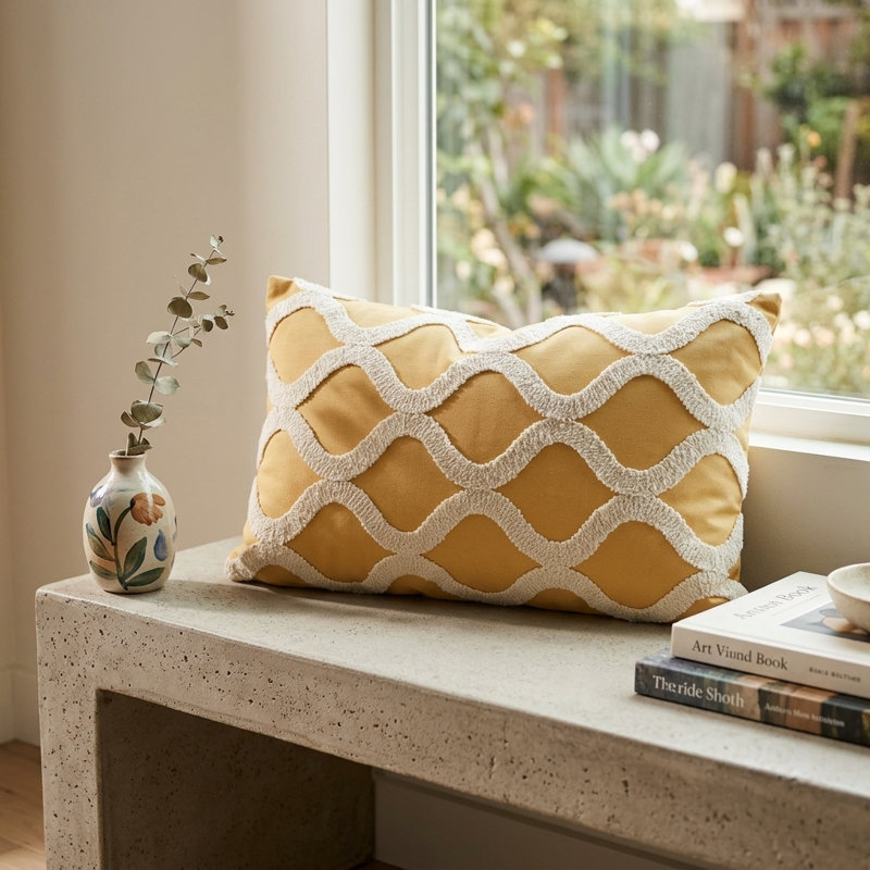 Oreiller de luxe en nid d’abeille, 20 po x 36 po, Coussin lombaire