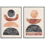 Milieu du siècle, forme géométrique, effet de granit, illustrations abstraites de formes géométriques modernes, paysage néon-100707855-100707859