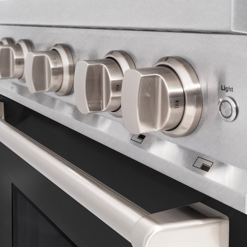 ZLINE 30" Classic Dual Fuel Black Matte Door Range w/ 4 Burners and Convection Oven, Black