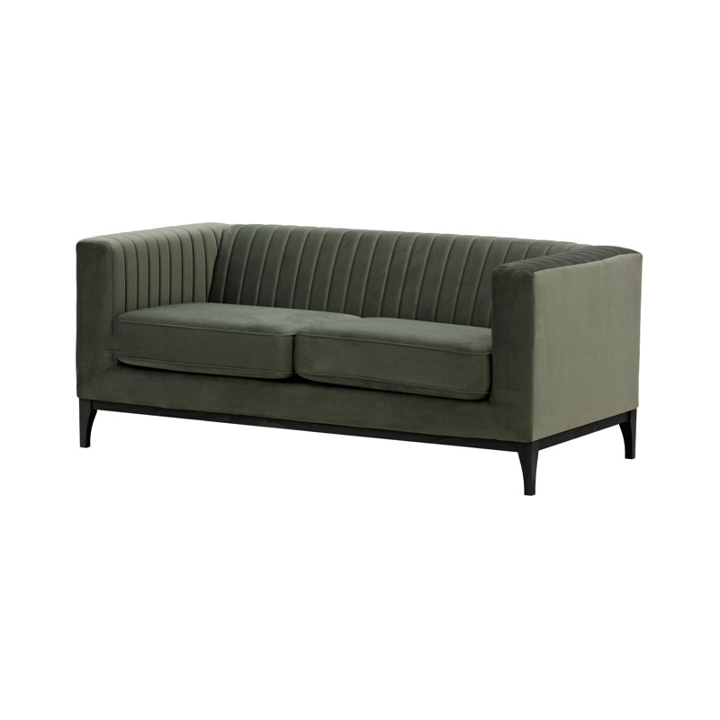 Buie Velvet Sofa, Graphite Grey, Black