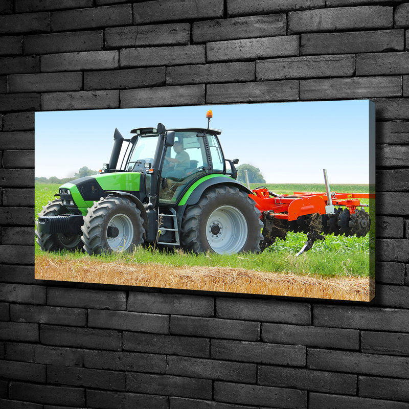 Tractor On The Field - Wrapped Canvas Print