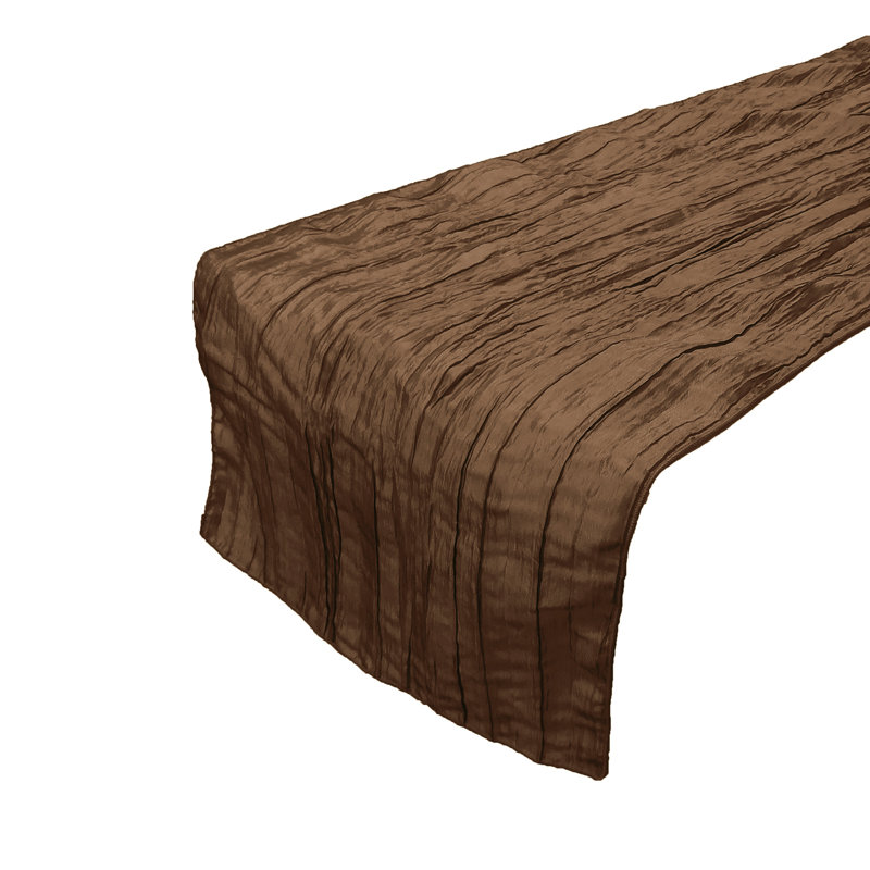 Clermt Solid Color Table Runner, 12" x 120", Brown