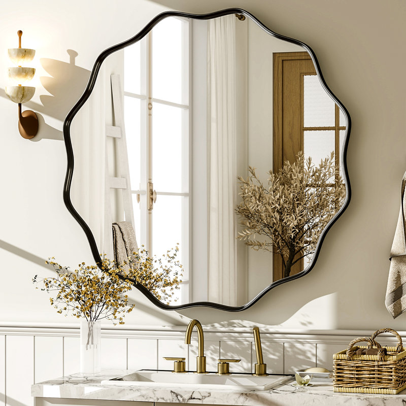 Miroir de salle de bain, 24 po x 24 po, Noir