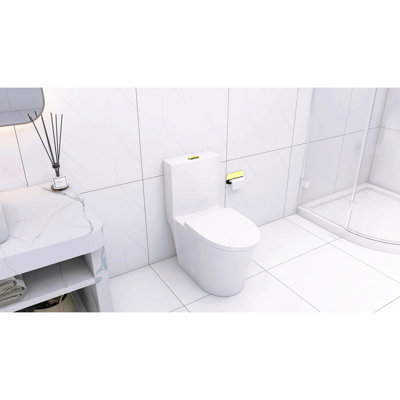 Toilette au design élégant avec chasse d'eau puissante et aspect blanc élégant