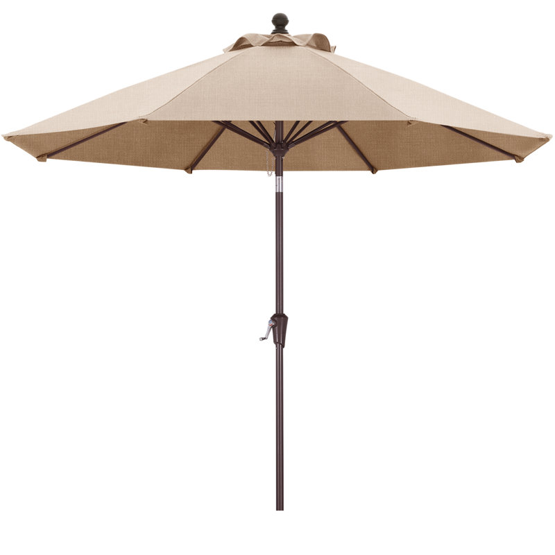 Parasol de marché en oléfine 9 'avec inclinaison et manivelle, Beige château de sable