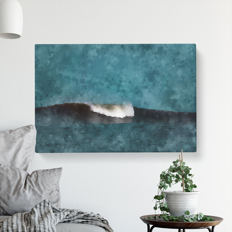 Wave Curl - Wrapped Canvas Painting, 60cm H x 91cm W x 3cm D