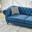 Canapé Chesterfield Mid-Century moderne en velours avec accoudoirs roulés et garniture cloutée, 2 places pour le salon et le bureau, bleu-374508278-374508279-374508277