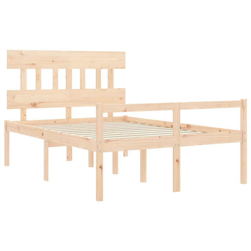 Anniki Solid Wood Bed, Brown, Small Double (4')