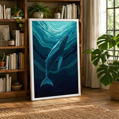 Whale Rising Coastal - Wrapped Canvas