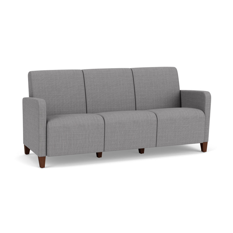 Fauteuil de réception 3 places Ravenna, Bois de noyer, Gris chambray