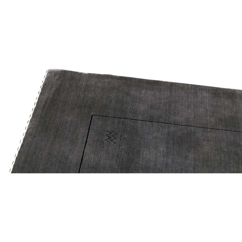 Tapis gris / noir en laine noué à la main 8 pi 9 po x 11 pi 9 po