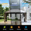 16 pi L 12 pi. D Pavillon de jardin en aluminium avec toit simple, rideaux et moustiquaire-123495086
