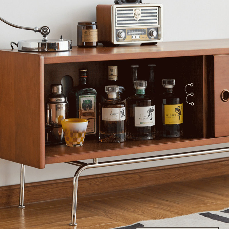 Console de télévision en bois rétro, H 21,65 po x L 59,06 po x l 15,75 po