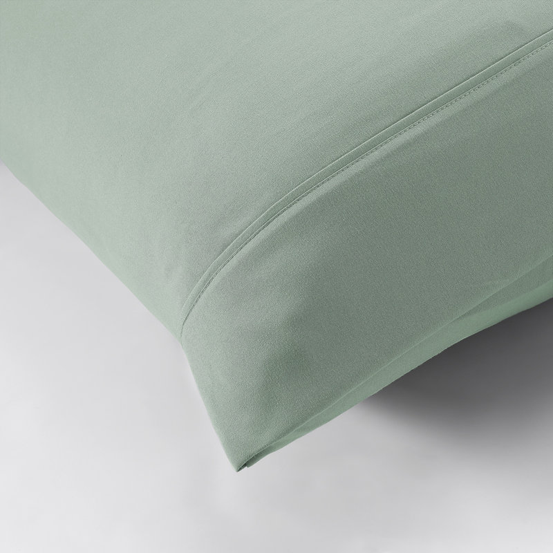 Ensemble de draps en microfibre 4 pièces Modern, Ensemble de draps pour lit double avec 2 taies d'o, Bleu-vert