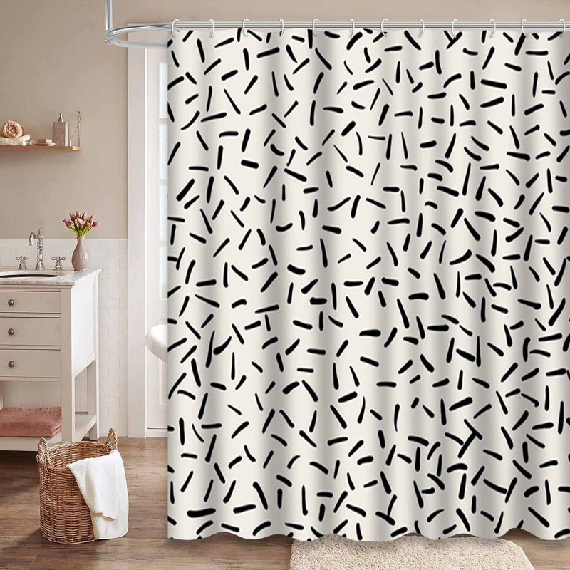Rideau de douche blanc tendance à 12 crochets, L 72 po x l 84 po