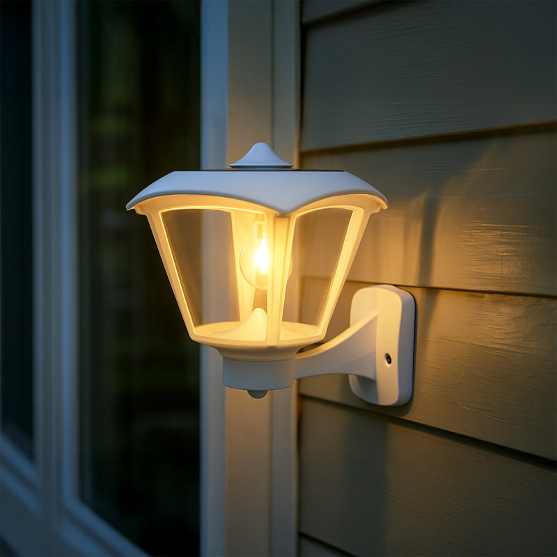 DIY Friendly Haven Solar Light Wall, Pier and 3" Fitter White, White