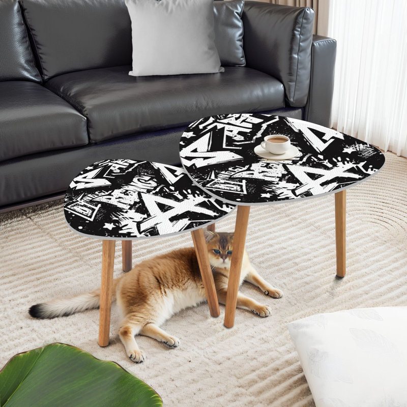 Ensemble de 2 tables basses gigognes Triangle