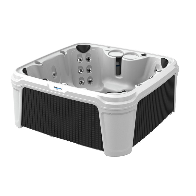 Spa à 7 jets pour 7 personnes avec ozoniseur, cascade, seau à glace et chauffage à friction AquaRest Daydream 2800S édition limitée blanc / noir 28 personnes