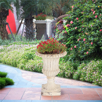MGO Garden Urn, Antique White, 19.25'' H