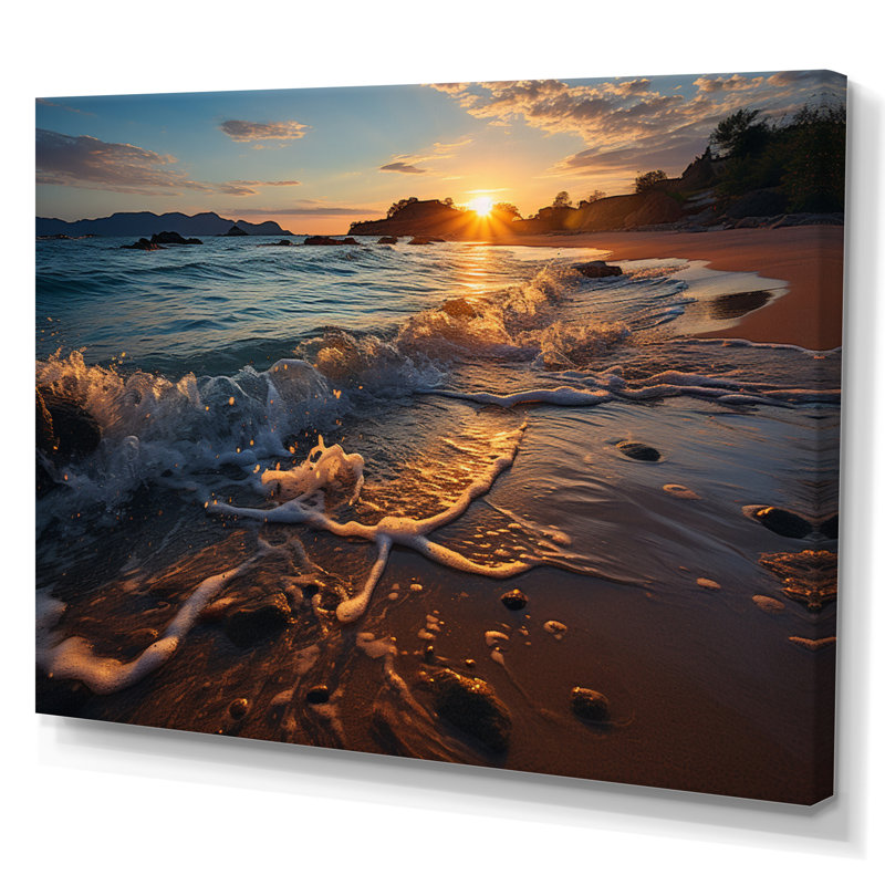 Beach Photo Sunset Serenade V - reproduction, Toile tendue, H 16 po x l 32 po
