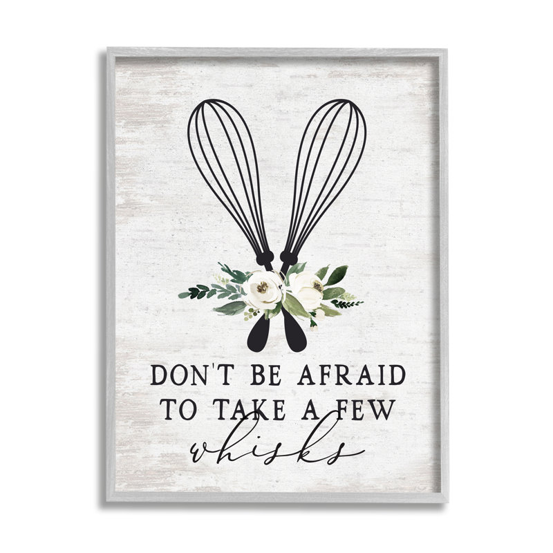 «Take A Few Whisks Expression on Wood» par impression en lettres et en lignes, Estampe numérique Farmhouse