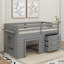 Lit mezzanine simple avec armoire et tablette-496998089
