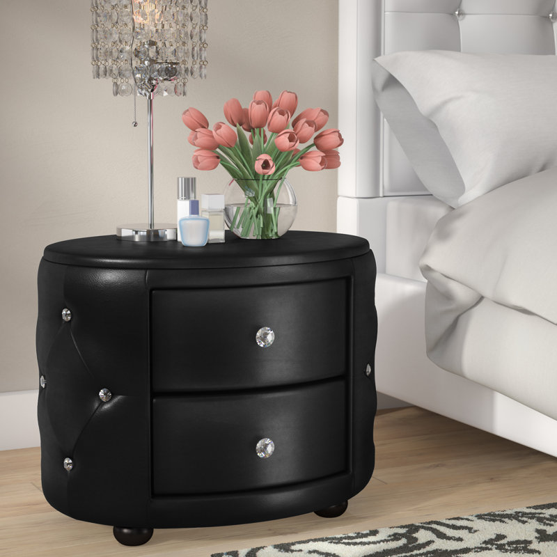 Meyanna 23.1'' W Nightstand, Black
