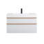 Meuble-lavabo mural blanc 36 po avec lavabo en acrylique intégré, 2 tiroirs à fermeture en douceur, armoire flottante moderne pré-assemblée-2000271840-2000271841