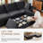 107"W Boneless U-Shaped Sectional Sofa, Cloud Modular Corduroy Couch with Chaise, 2 Ottomans & Hidden Storage, Extra Deep Seat Corner Sofa, Minimalist Living Room Furniture, Easy Assembly Required-481165345