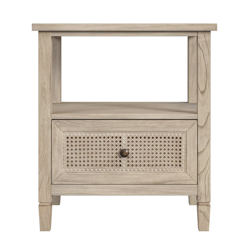 Charleston 1 - Drawer Cane Nightstand, Desert Sand