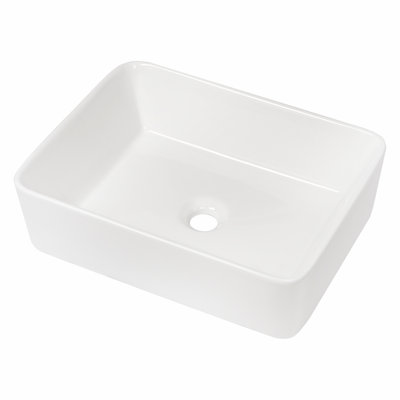 Lavabo vasque rectangulaire en céramique pour salle de bain