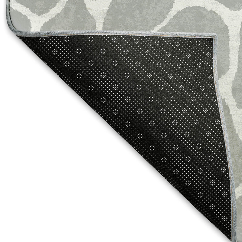 Premium Machine Washable Kishonna AMF45 Gray Rug, Rectangle 1'8" x 2'6"
