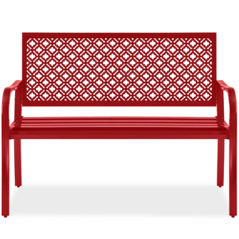 Banc en acier, Rose rouge