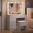 Carlno Makeup Vanity With Lighted Mirror, 2 Drawers & A Cabinet & Outlets, Stool Included, for Bedroom