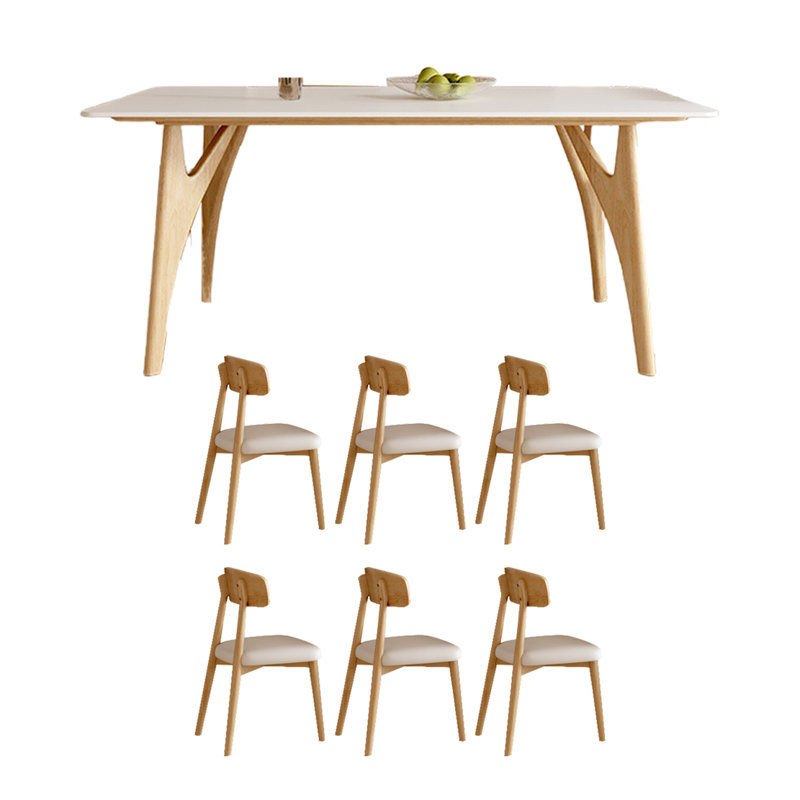 All Solid Wood Rock Slab Dining Table, 29.52"H x 62.99"L x 35.43"W