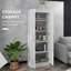 Armoire de rangement de 69 po de hauteur avec tablettes de rangement mobiles, armoire de style moderne avec portes à fermeture douce, blanc