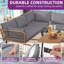 Ensemble de canapé d'angle extérieur en rotin PE - Résistant aux intempéries avec coussins lavables et table basse