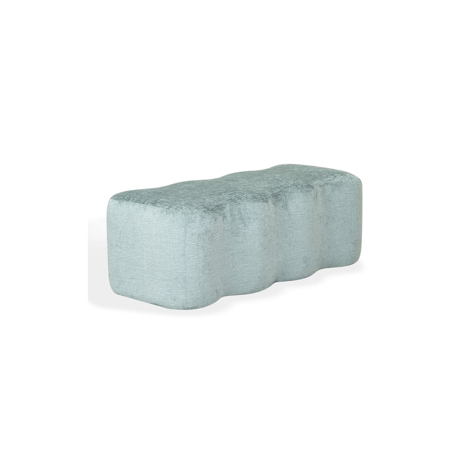 Sellma Chenille Bench, Blue Chenille