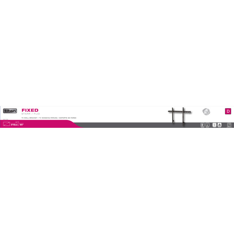 Titan Vivanco Single Screen Wall Mount, 79cm H x 87.8cm W