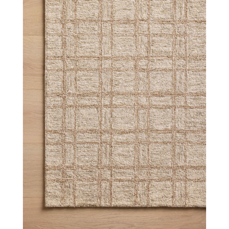 Polly Khaki and Sand Hand-Tufted Wool Accent Rug 2' x 5'