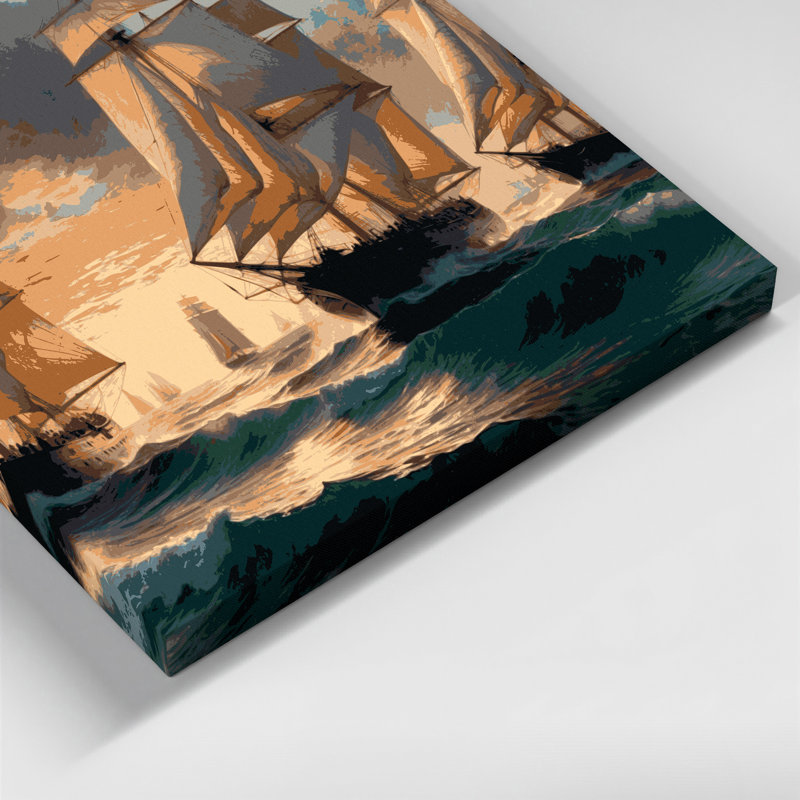 Voile nautique grise, art mural sur toile, H 16 po x l 20 po