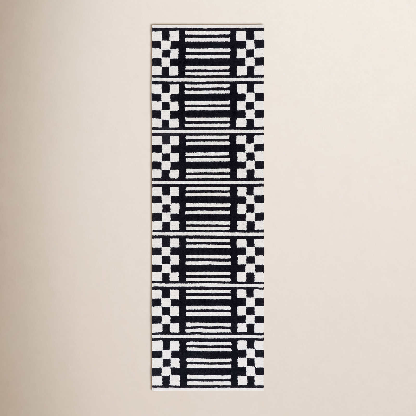 Hand-Tufted Geometric Wool Rug, Runner 2'3" x 8'