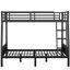 Metal Bunk Bed Full Xl Over Queen In Black - Safe And With Slats Wear-