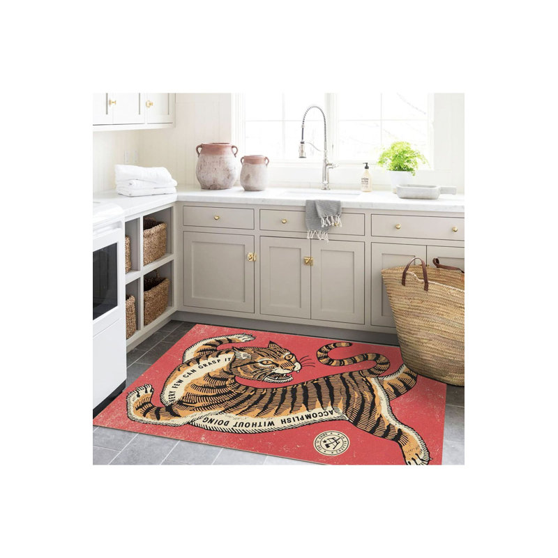 Tapis décoratif moderne à motif tigré à motif de tigre