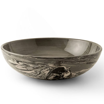 Jeronica Black Ceramic Serving/Pasta Bowl-13.5 OZ,