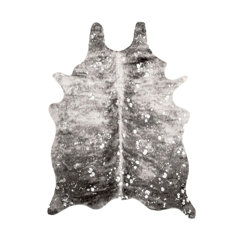 Tapis gris à imprimé animal Everette, Nouveauté 5 pi 9 po x 7 pi 7 po