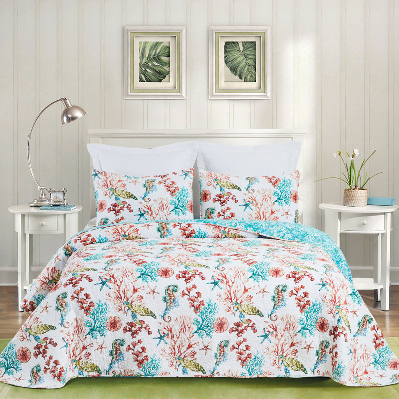 Red/Pink Cotton Reversible Quilt