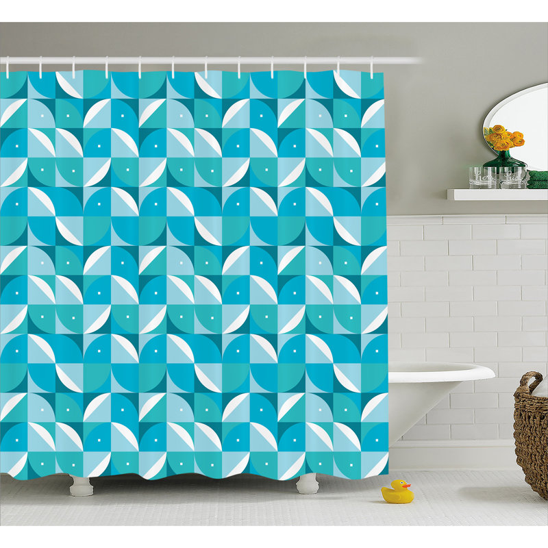 Ewing Abstract Shower Curtain with Hooks Included, 69" W x 75" L